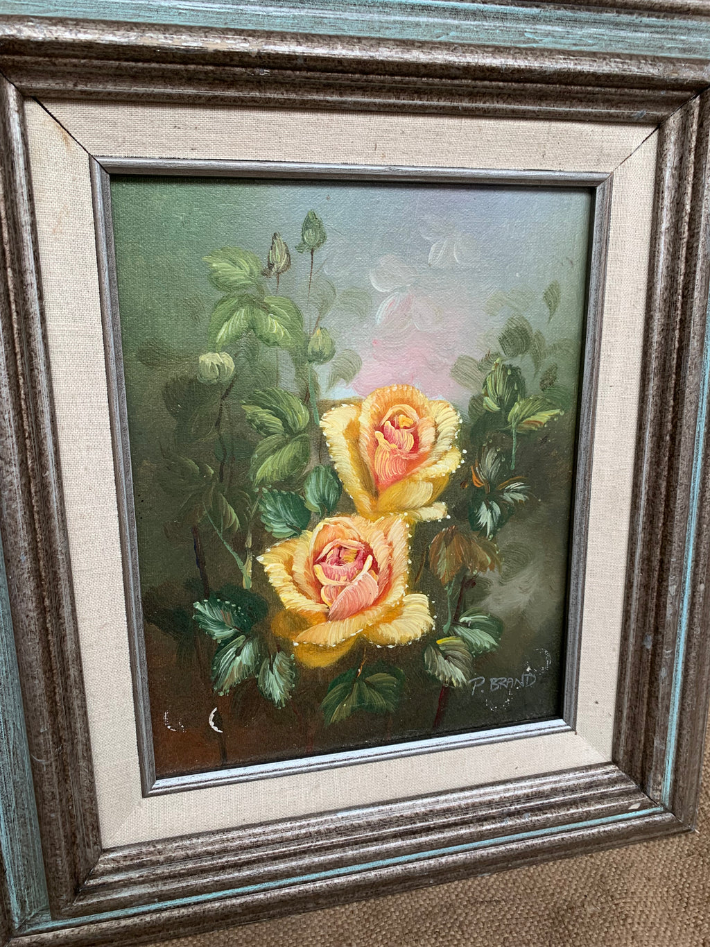Yellow Rose Painting by Artist P. Brand