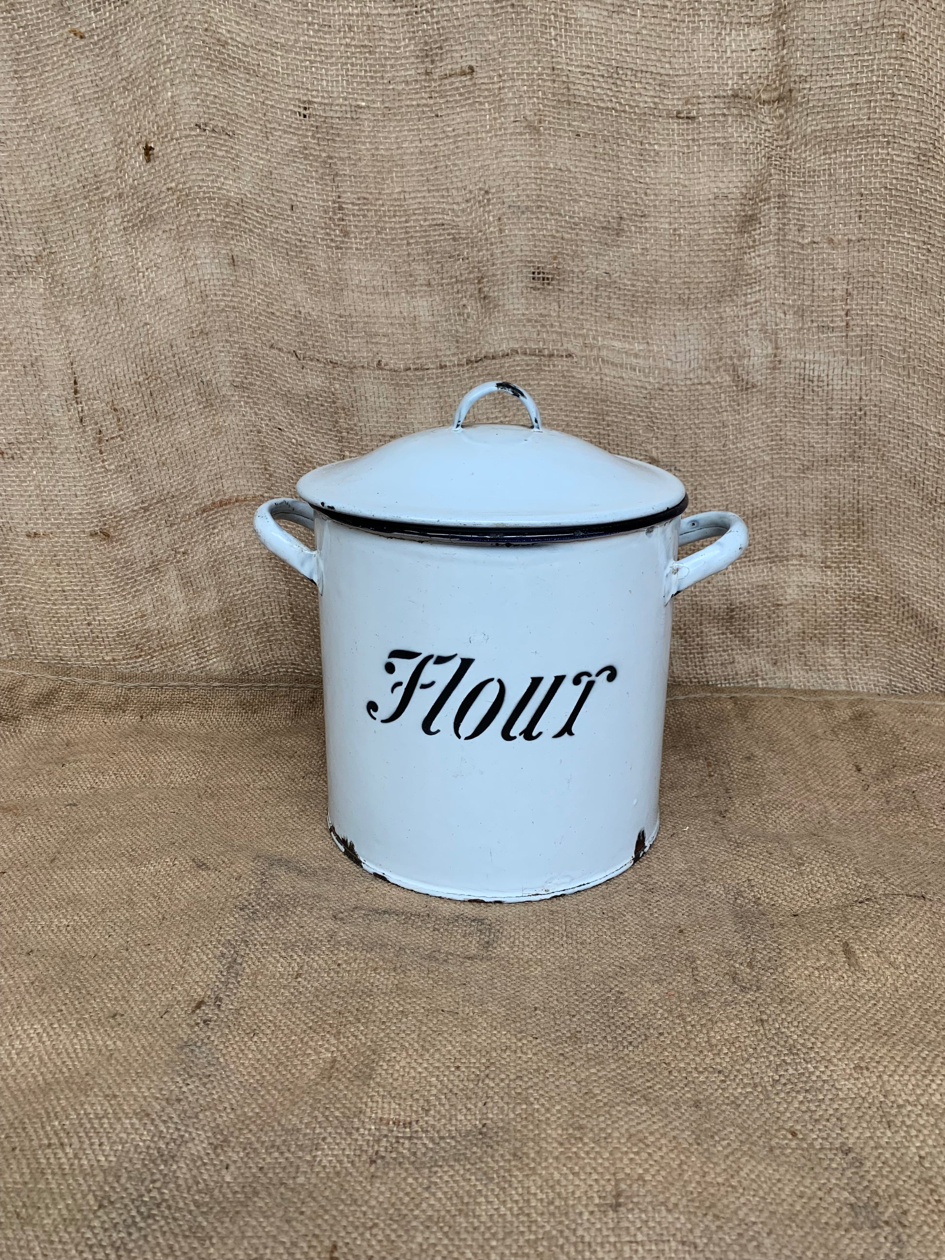 Victorian Enamel Flour Bin / Storage / Farmhouse / Cottage Kitchen