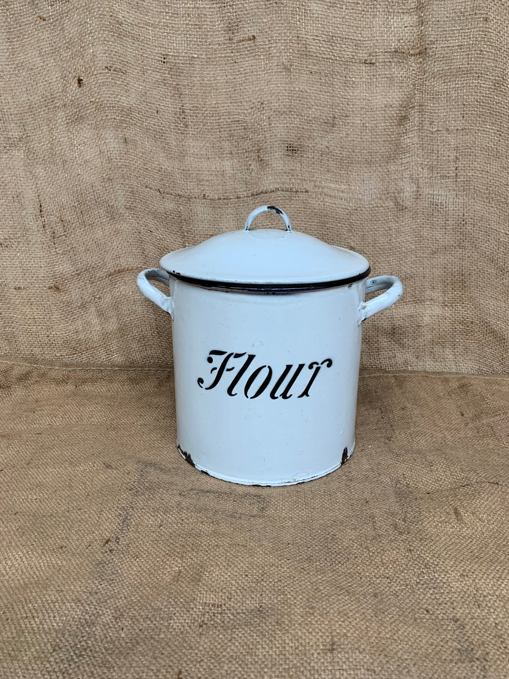 Victorian Enamel Flour Bin / Storage / Farmhouse / Cottage Kitchen