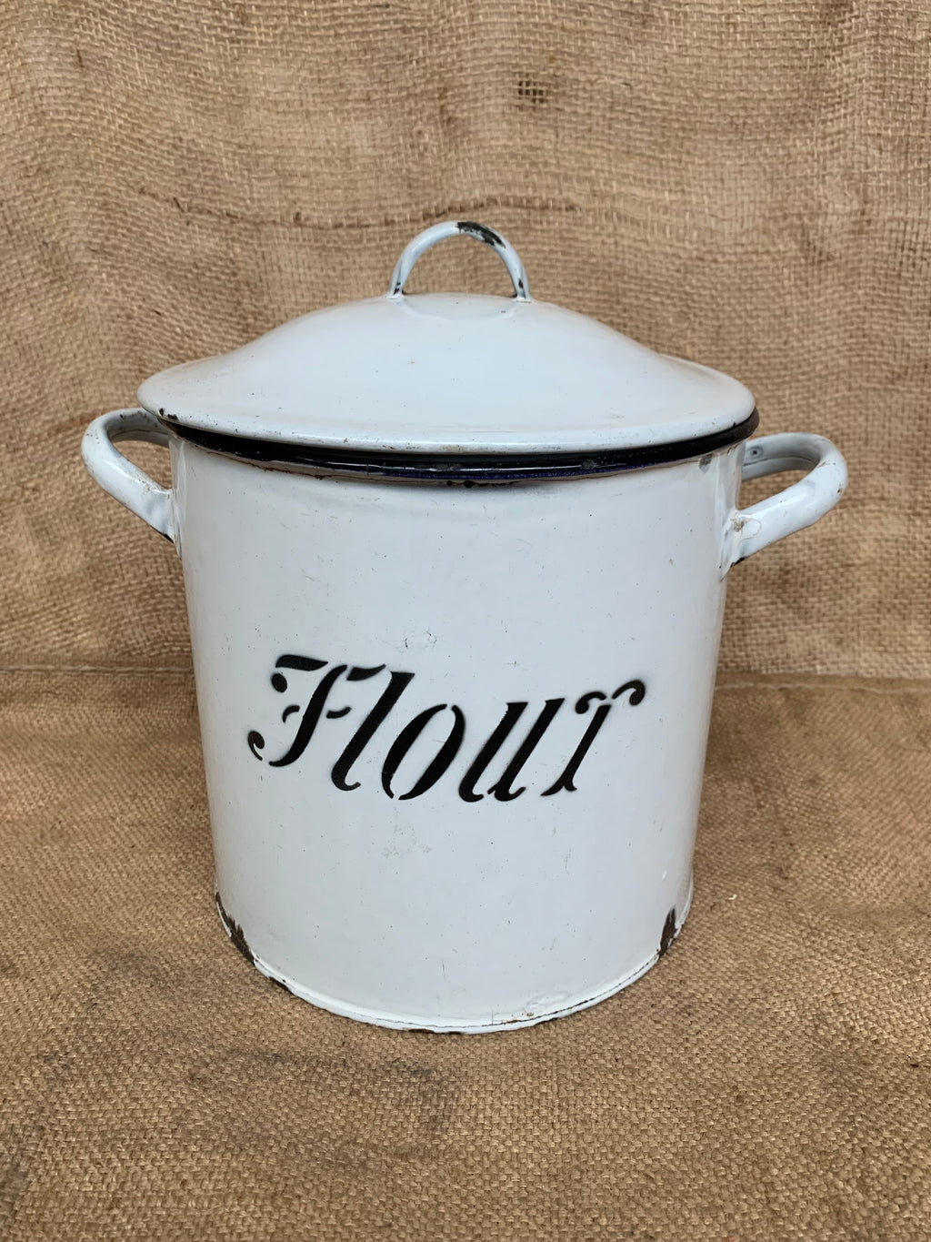 Victorian Enamel Flour Bin / Storage / Farmhouse / Cottage Kitchen
