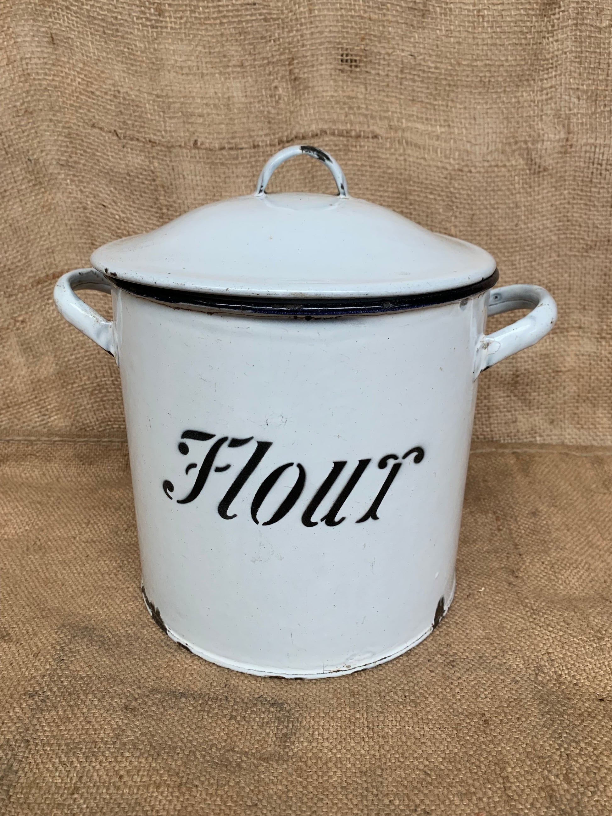 Victorian Enamel Flour Bin / Storage / Farmhouse / Cottage Kitchen
