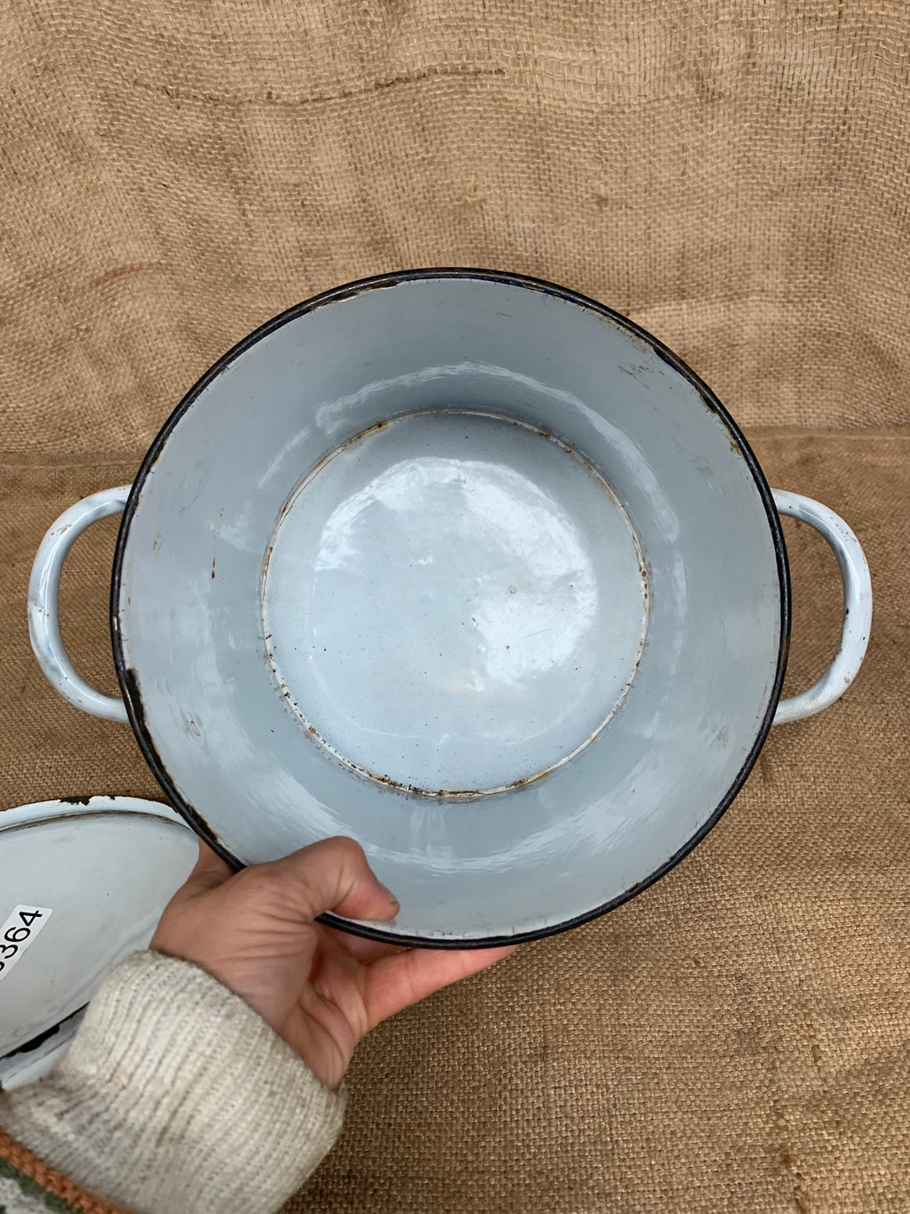 Victorian Enamel Flour Bin / Storage / Farmhouse / Cottage Kitchen