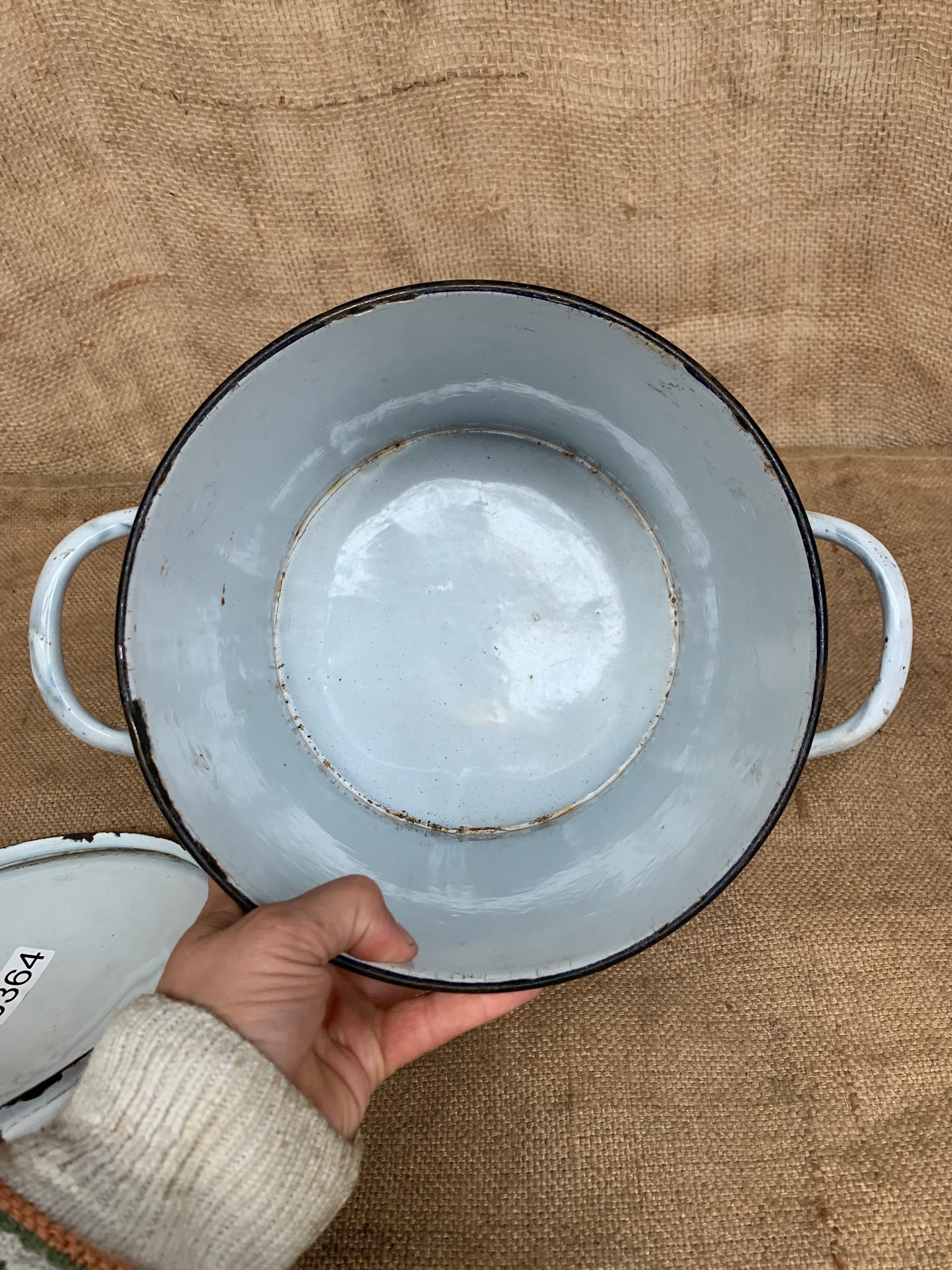 Victorian Enamel Flour Bin / Storage / Farmhouse / Cottage Kitchen