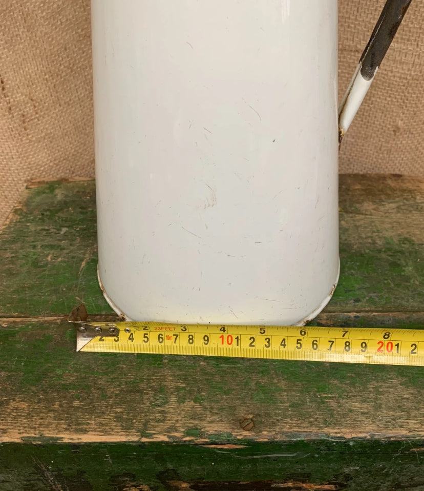 French Enamel Jug / Vase - Farmhouse - Cottage - Rustic